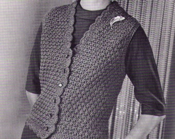 PDF - Women Vest Crochet Pattern  Bust Sizes 30 to 44 inches Instant Download