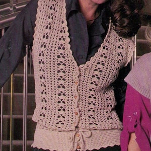 PDF Women Crochet Vest Pattern /Women Vest Pattern/Sizes 8 through 18