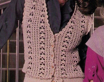 PDF Women Crochet Vest Pattern /Women Vest Pattern/Sizes 8 through 18