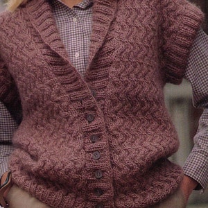 PDF Women Knit Vest Pattern  Small, Medium, Large Instant Download