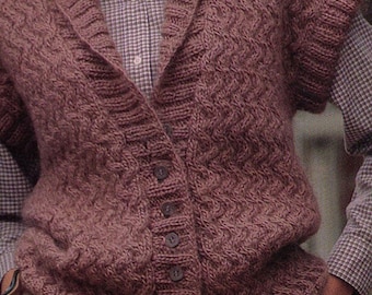 PDF Women Knit Vest Pattern  Small, Medium, Large Instant Download
