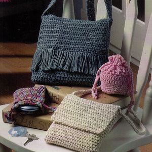 PDF Crochet Bag Pattern, Quick and Easy, 6 Patterns, Instant Download, Crochet Purse, Crochet Handbag