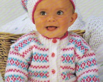 Baby Fairisle Knitting Pattern /  Sizes 3 Months to 18 Months  / Baby Sweater Pattern
