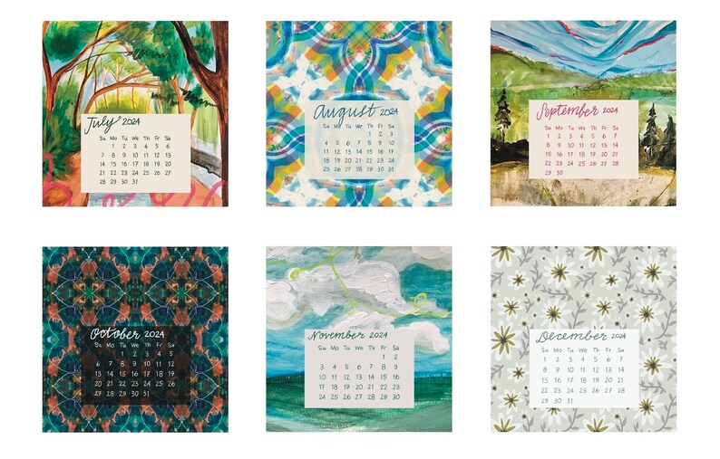 Set of TEN 2024 Monthly Calendar Desktop Easel Etsy