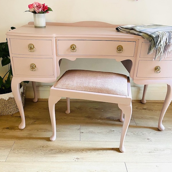 Pink Dressing Table Stool Etsy UK
