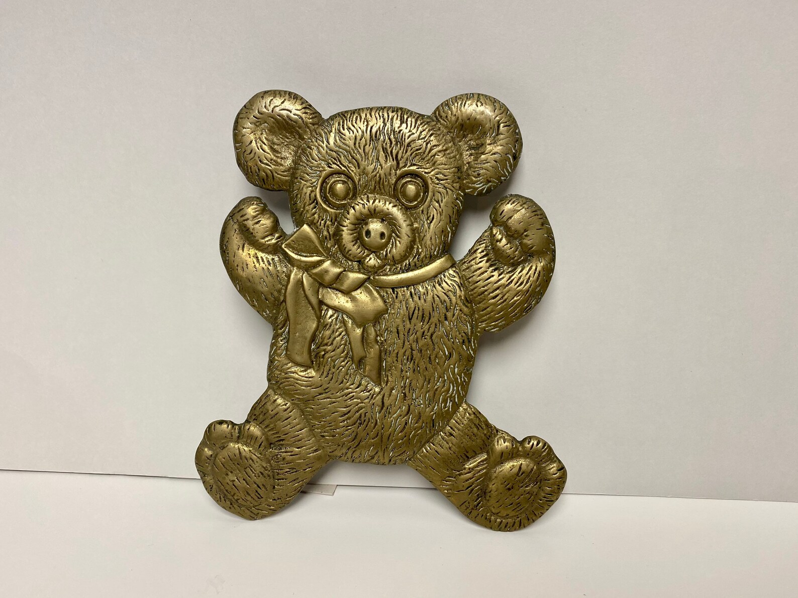 Vtg Brass Teddy Bear Trivet or Wall Hanging Brass Nursery Etsy