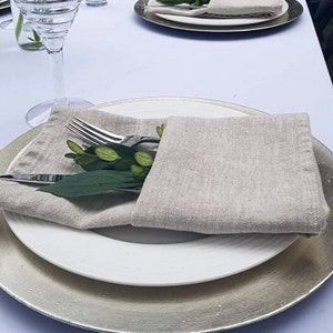 Linen Napkin, Personalized gift for host, Monogrammed dinner Napkin, natural Napkin, Housewarming gift for chef, dinner party gift for cook image 3