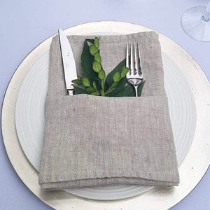 Linen Napkin, Personalized gift for host, Monogrammed dinner Napkin, natural Napkin, Housewarming gift for chef, dinner party gift for cook image 9