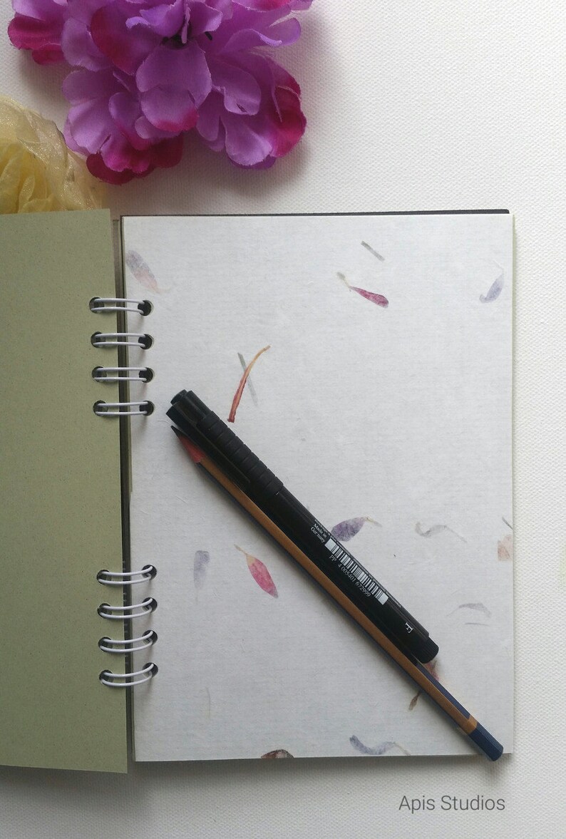 art journal Stag beetle scrapbook album travel journal insect illustration A5 notebook eco friendly recycled paper
