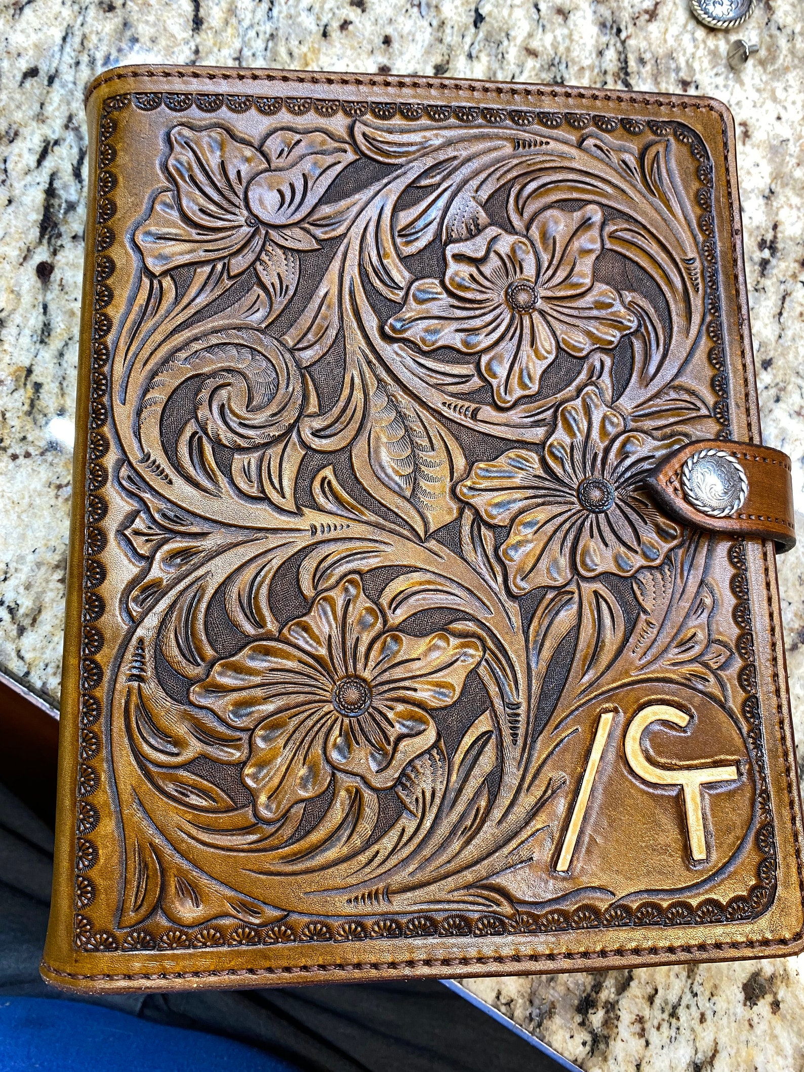 Hand Tooled Leather Day Planner Etsy