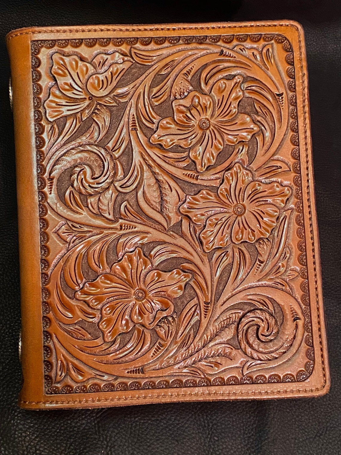 Hand Tooled Leather Day Planner Etsy