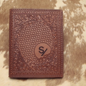 Carpeta de 3 anillas de cuero de primera calidad hecha a mano
