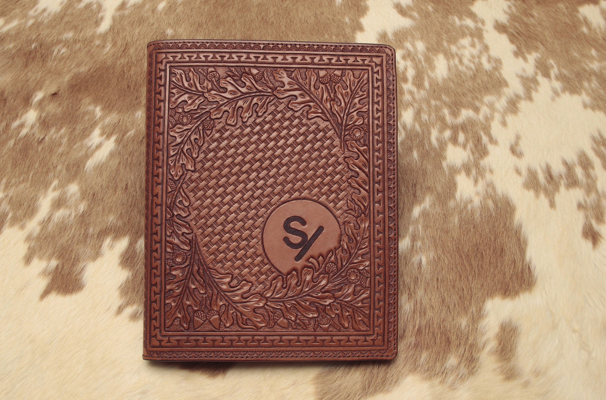 Hand Tooled Leather Portfolio/notebook 
