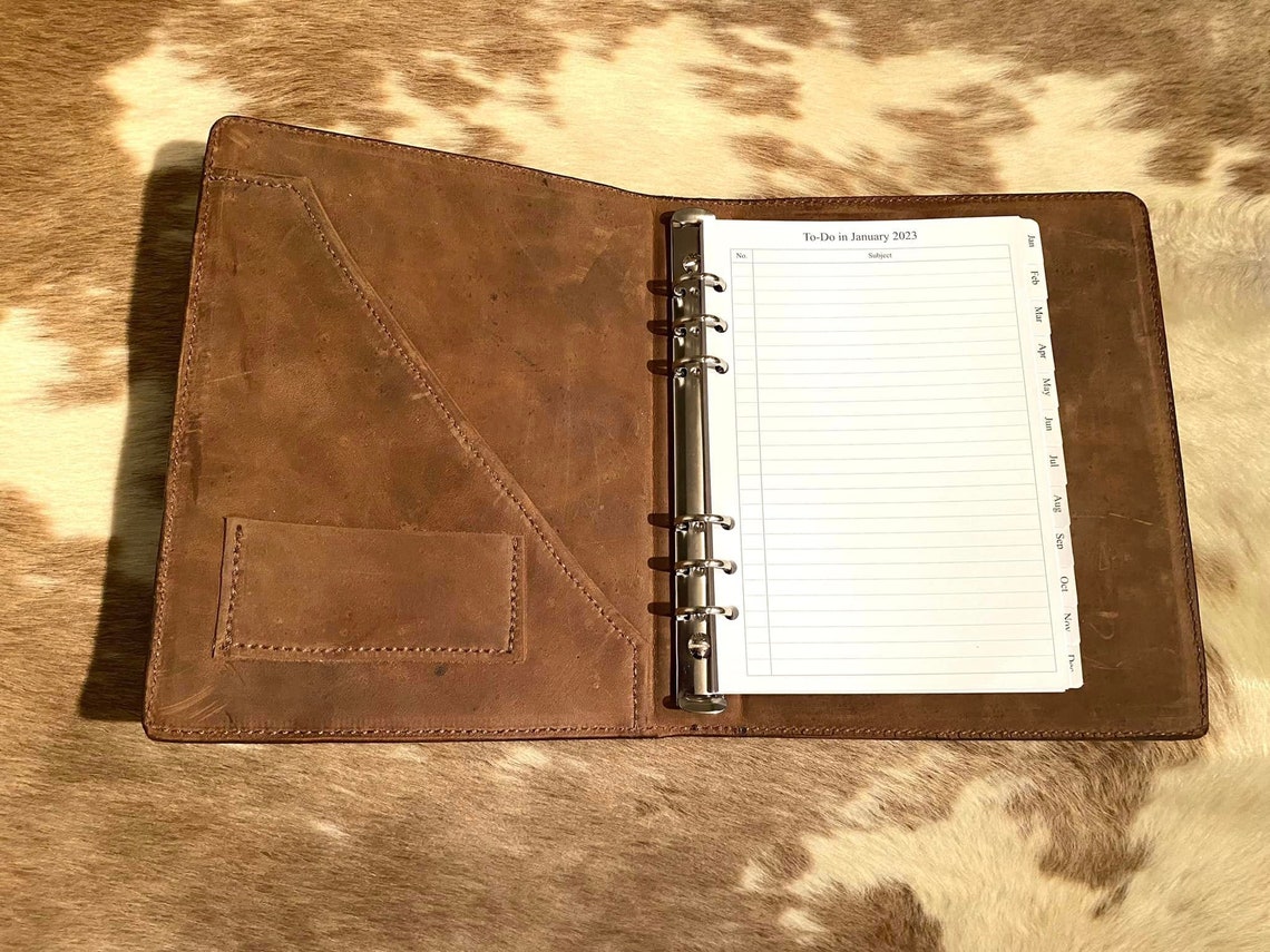 Hand Tooled Leather Day Planner Etsy