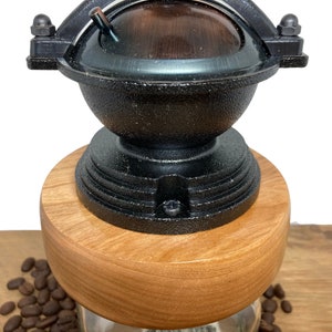 Mothers Day Gift, Cherry Wood Coffee Grinder image 4