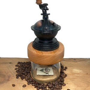 Mothers Day Gift, Cherry Wood Coffee Grinder image 7