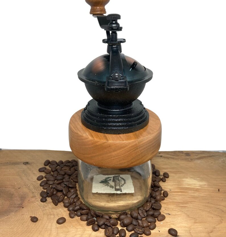 Mothers Day Gift, Cherry Wood Coffee Grinder image 7