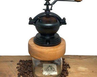 Mothers Day Gift, Cherry Wood Coffee Grinder