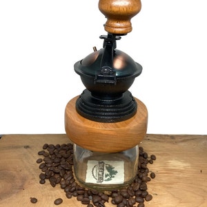 Mothers Day Gift, Cherry Wood Coffee Grinder image 5