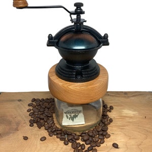 Mothers Day Gift, Cherry Wood Coffee Grinder image 6