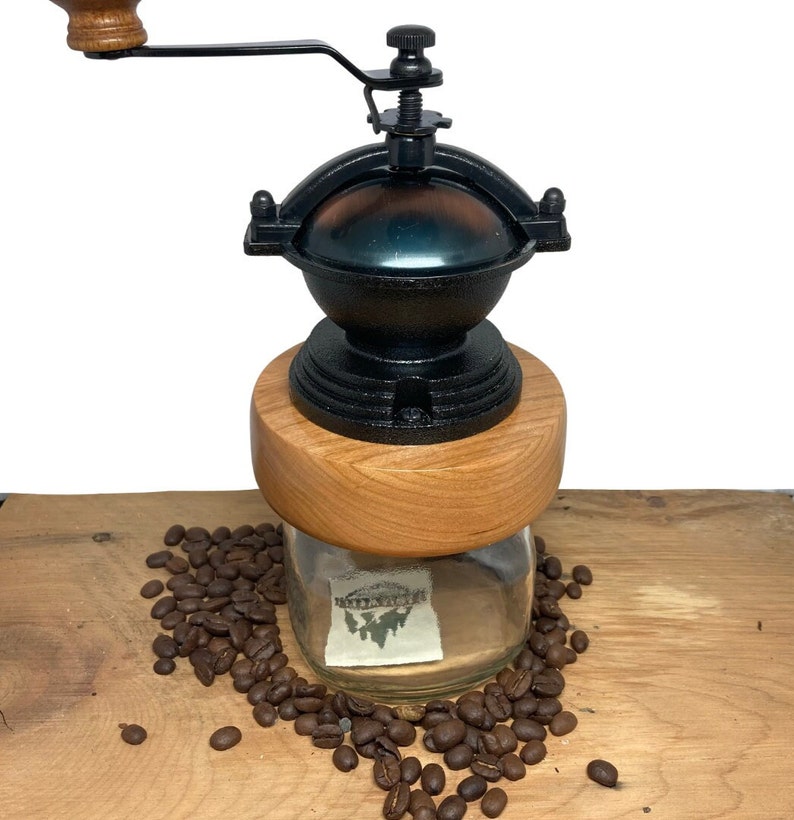 Mothers Day Gift, Cherry Wood Coffee Grinder image 6