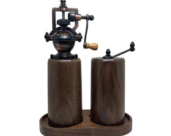 Gift for Him Gift, Salt and Pepper Grinder, Walnut, Cylinder Shape