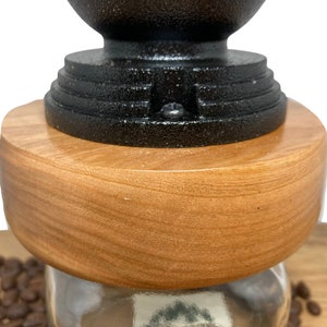 Mothers Day Gift, Cherry Wood Coffee Grinder image 3