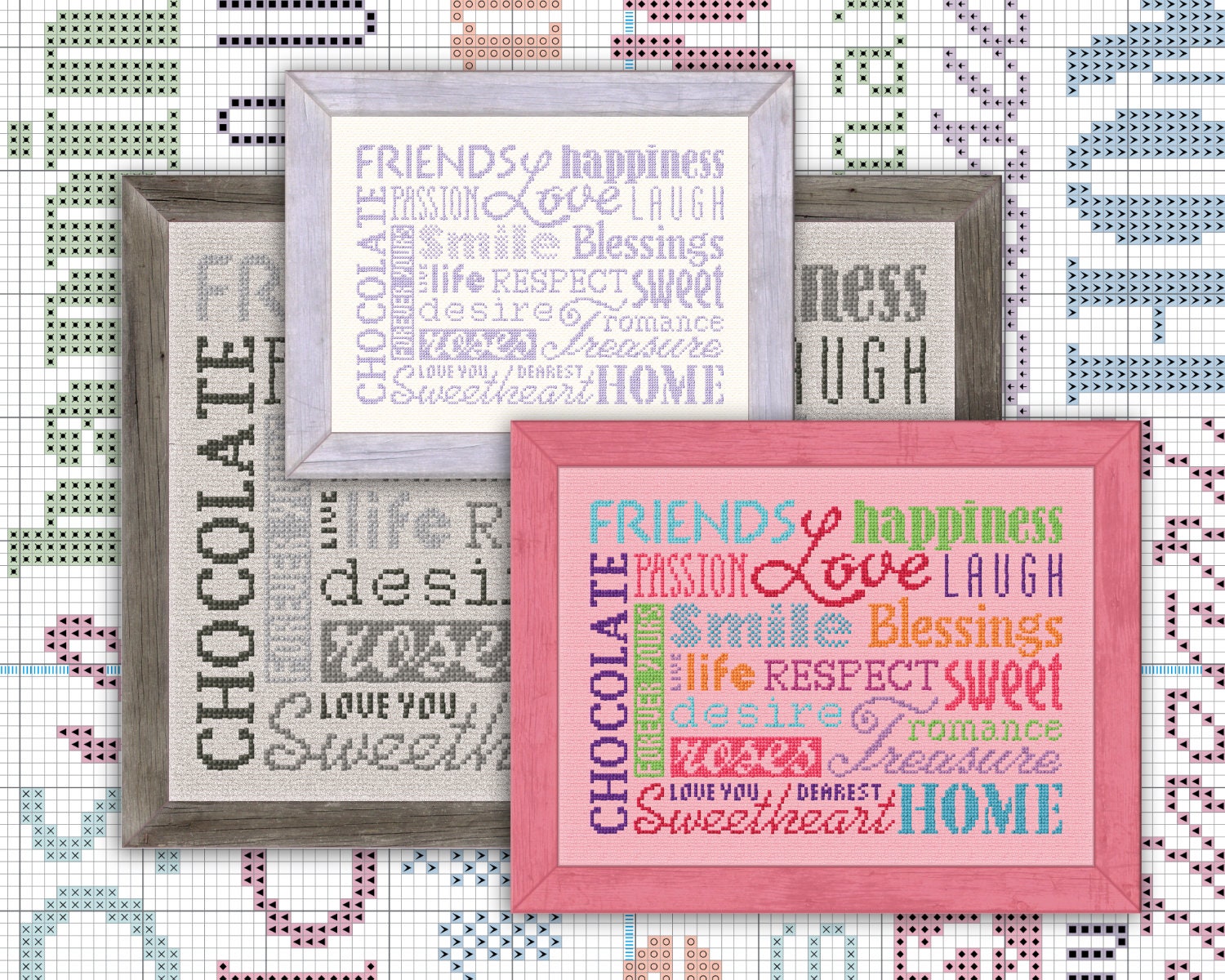 Happiness Cross Stitch Pattern Instant Download Etsy