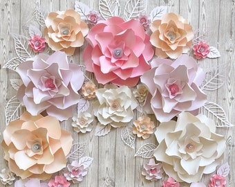 Large Paper Flowers, Nursery Wall Decor, Nursery Flower Wall, Floral Backdrop, Baby Shower Decor, Nursery Wall Art, Girl Bedroom Decor