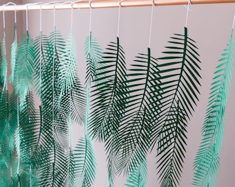 Tropical Palm Leaves Garland - 6.5ft x 5ft Hanging Decor for Wedding, Baby Shower, and Party