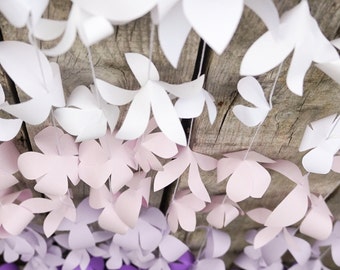 Purple Ombre Garland, Party Backdrop Decor, Bridal Shower Backdrop, Wedding Photo Prop Decor, Wedding Garland, Paper Flower Garland