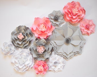 Paper Flower Wall Decor, Nursery Flowers, Bridal Shower Decor, Baby Shower Flowers, Nursery Decor, Wall Flowers, Wedding Backdrop