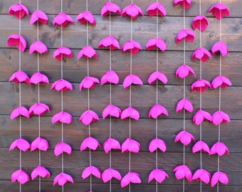 Hot Pink Flower Garland, Birthday Party Backdrop, Baby Shower Decor, 3ft wide, 90cm