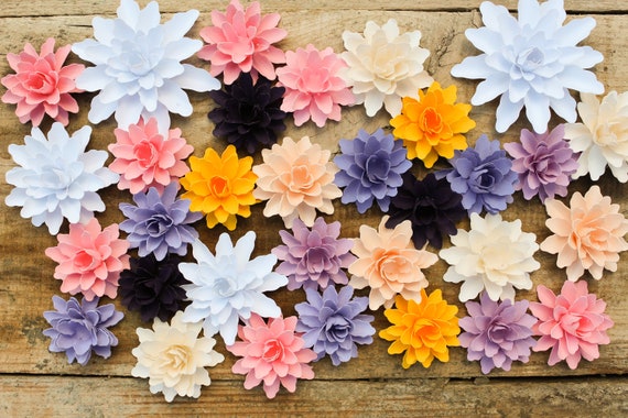 30 Small Paper Flowers 3d Flowers Wedding Decor Nursery Etsy