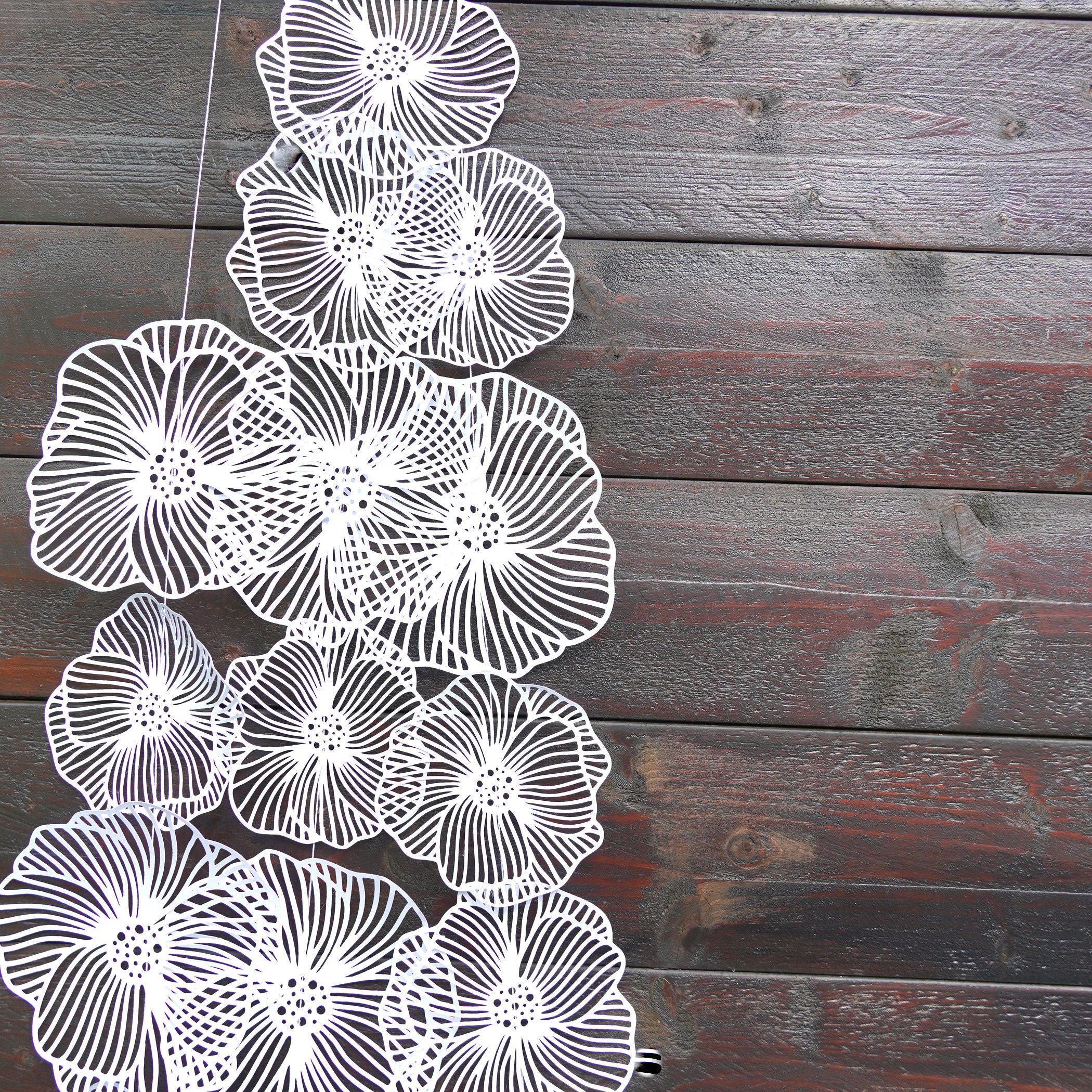Guirlande De Fleurs En Papier Sauvages LaVenty - Bannière Décorative Pour Mur, Mariage, Anniversaire, Printemps - Déco Intérieur/extérieur