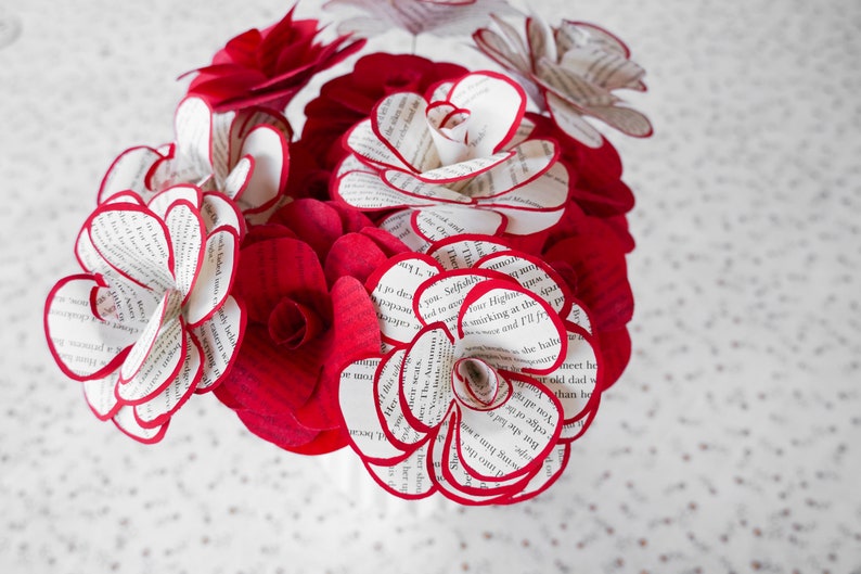 Book Paper Flowers Book Page Wedding Bouquet Wedding Table Etsy