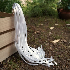 White Wedding Wands, Party Streamers, Satin Ribbon Wands, Marriage Send Off for Guests, Wedding Exit Ideas, Bulk Price, Ceremony Exit Sticks