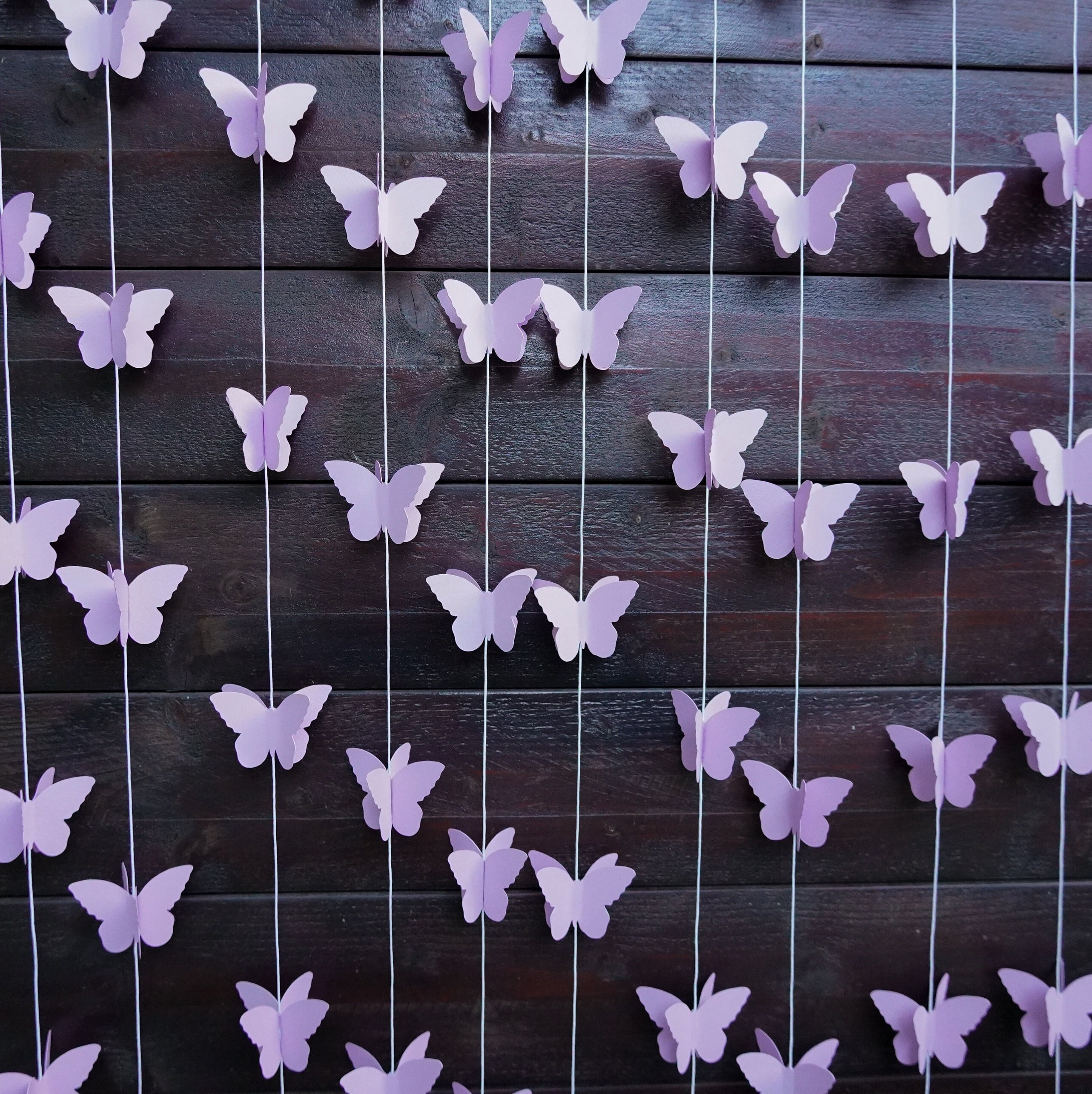Guirnalda de mariposas de papel lila: Fondo 3D para baby shower - Etsy  México, image size:2565x2570