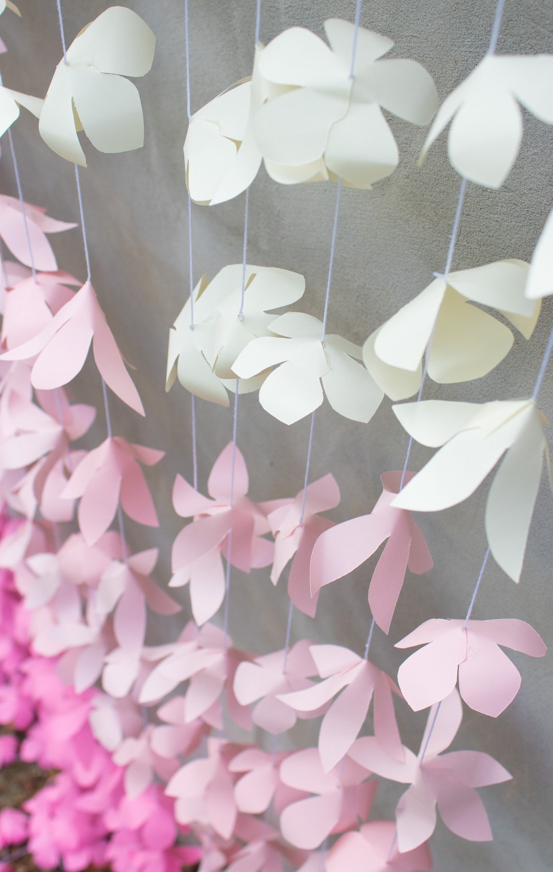 20 Guirlandes Frange En Tissu Rose - Décoration Fête Anniversaire, Mariage, Baptême, Suspendue Ou Sur Table