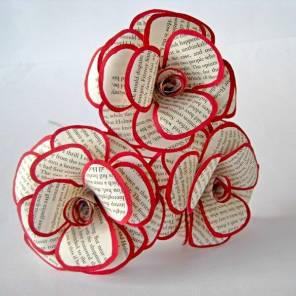 Book Paper Flowers Etsy