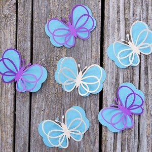 10 Paper Butterfly Cutouts, Nursery Wall Decor, Baby Shower Butterflies, Butterfly Theme Decor, Birthday Party Decor