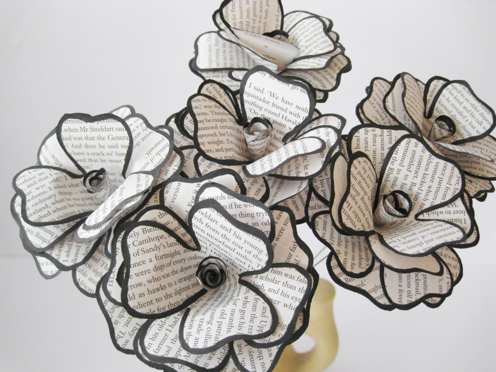 Book Paper Flowers Flower Bouquet Book Page Flowers Wedding Etsy