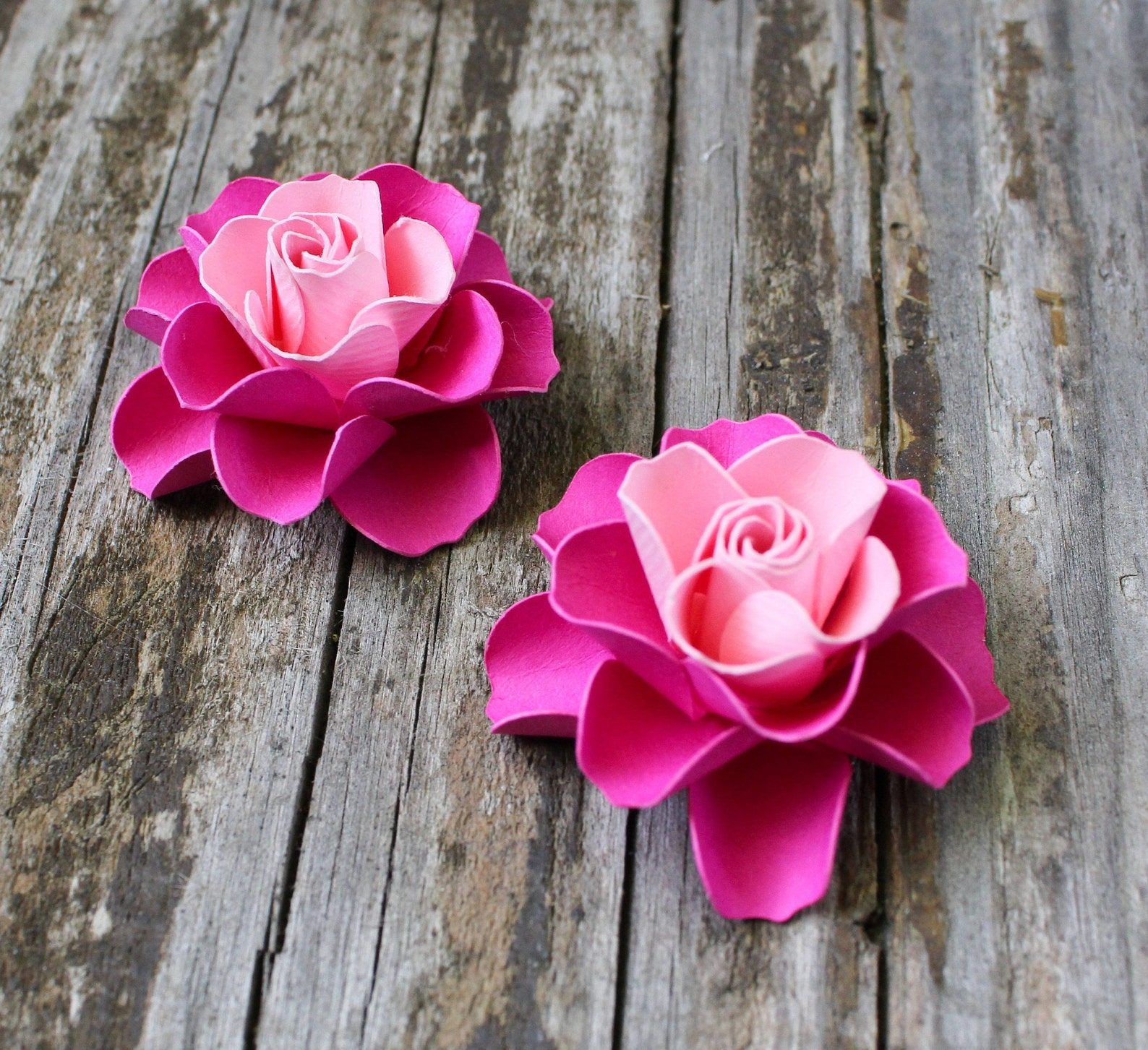 ASSEMBLED Set of 10 2 Small Pink Paper Roses Box - Etsy