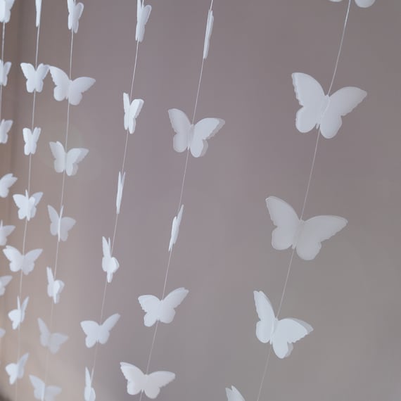 Ficelle De Papier Papillon, Suspendues De Papillon 3D Décoration De Banderoles De Fête En Papier De Papillon Pour Mariage Décorations D' Anniversaire De Fête, Fête De La Fête Des Enfants (Naranja