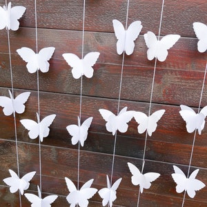 3D 2M Paper Butterfly Paper Garlands Christmas Chain Wedding Party Hanging Butterfly  Decorations Kids Girl Room Romance Decor