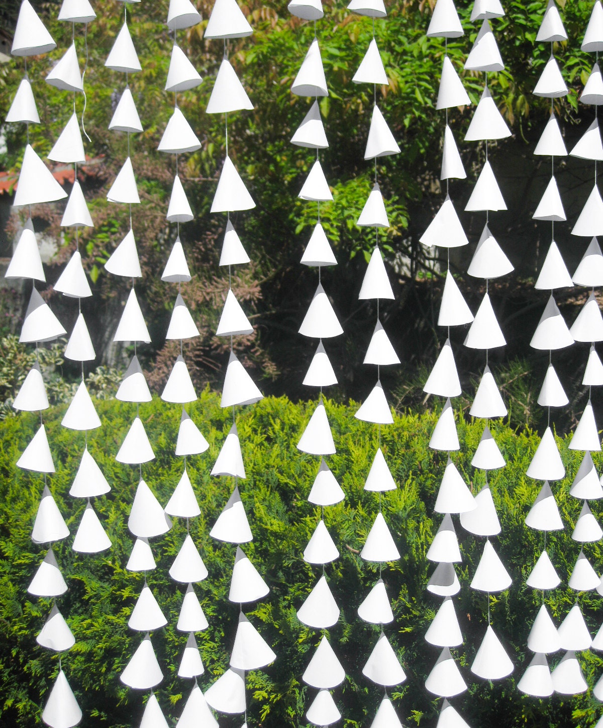 White Paper Cone Garland Paper Cone Backdrop Birthday Party Etsy