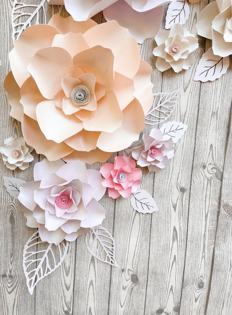 Large Paper Flowers Nursery Wall Decor Nursery Flower Wall Etsy