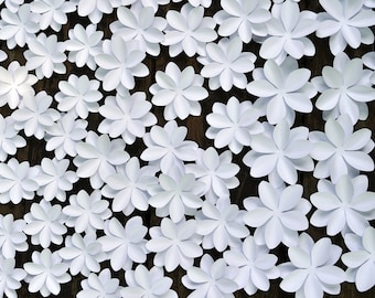 White Paper Flowers, Set of 25, Elegant Wall Decor, Wedding Backdrop, Baby Shower Decor, Floral Table Scatters
