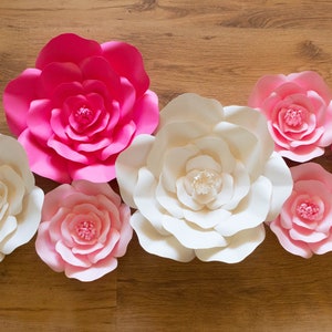 ASSEMBLED Large Paper Flowers, Nursery Wall Flowers, Wedding Flower Backdrop, Arch Flowers, Baby Shower Decor, Floral Wall Decor