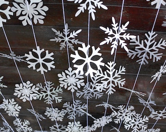 Silver Snowflake Garland: Winter Wonderland Party Decor